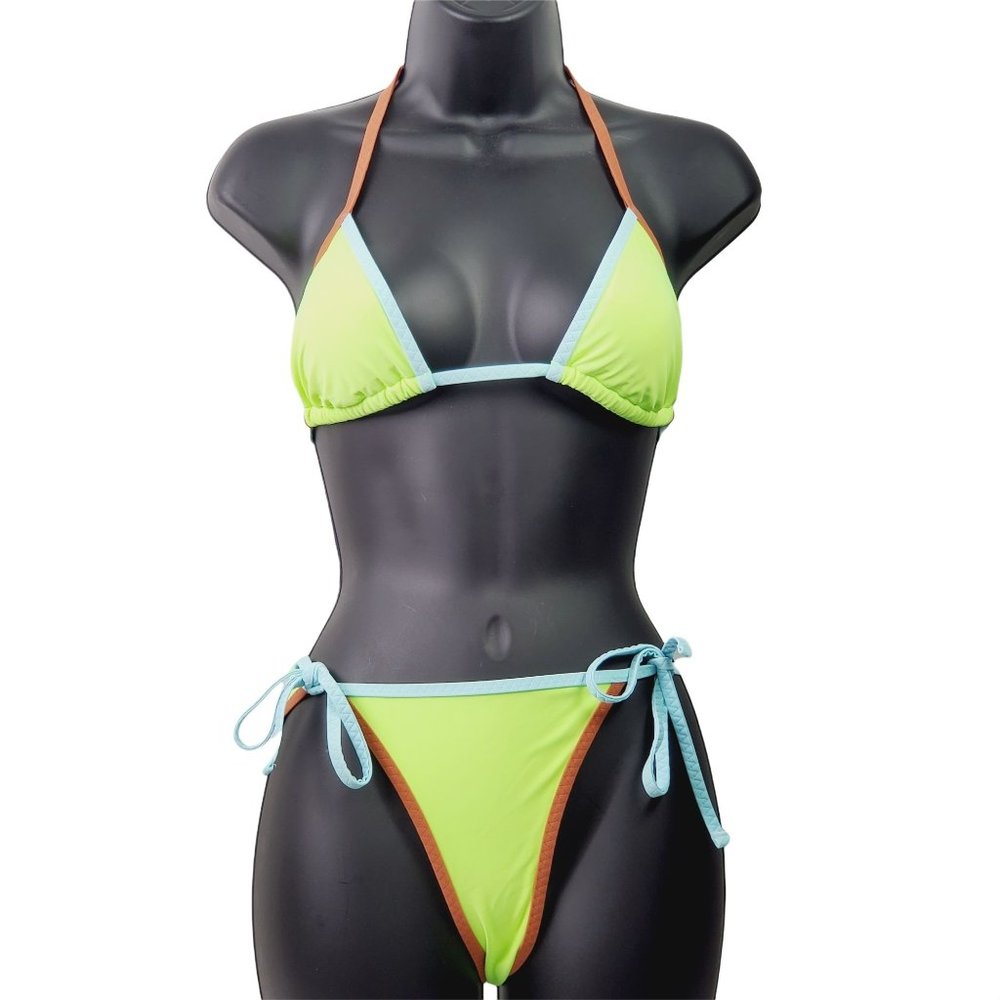 Aerie Lime Green Cheeky Two Piece Swimsuit Sz S/P